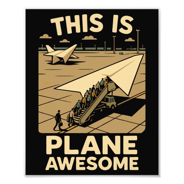 Foto Avião de Papel Embarcado com Linhas Aéreas Humor P (Frente)