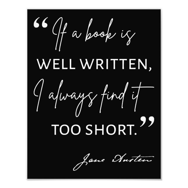 Foto Avid Reader II - Cotação Jane Austen (Frente)