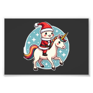 Foto Axolote Unicórnio Kawaii Natal Papai Noel Feliz Na