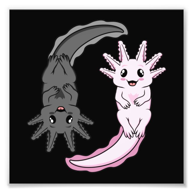 Foto Axolotl Yin Yang Kawaii Animal Axolotls Lover Owne (Frente)