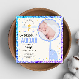 Foto Azul Aqeqah - Aqiqah - Convite