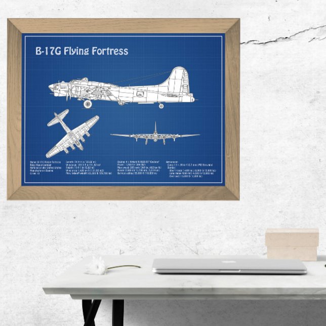 Foto B-17 Fortaleza Voadora - Plano de Blueprint de Avi (Criador carregado)