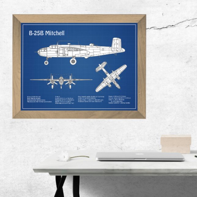 Foto B-25B Mitchell Doolittle - Airplane Blueprint ABD (Criador carregado)