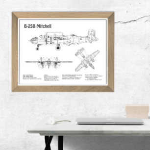 Foto B-25B Mitchell Doolittle - Airplane Blueprint BD