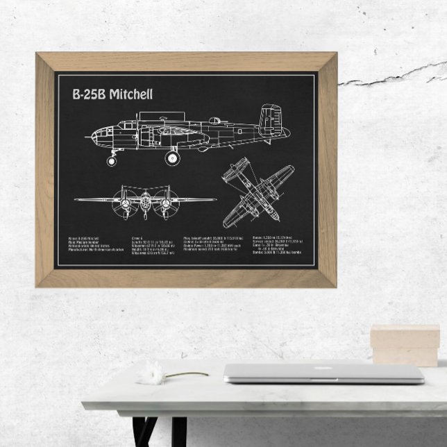 Foto B-25B Mitchell Doolittle - PD de avião Blueprint (Criador carregado)