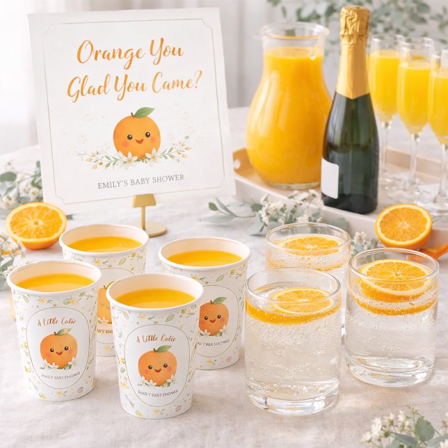 Foto Baby Shower A Little Cutie Orange (Criador carregado)