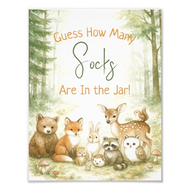 Foto Baby Shower Game Cute Woodland Baby Animals (Frente)