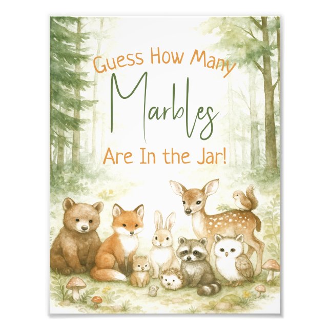 Foto Baby Shower Game Cute Woodland Baby Animals (Frente)