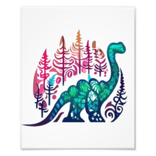 Foto Baby Stegosaurus Dinossauro Floresta Colorida