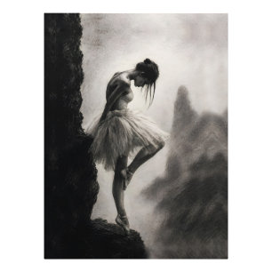 Foto Bailarina na Borda do Penhasco Arte Dramática Mono