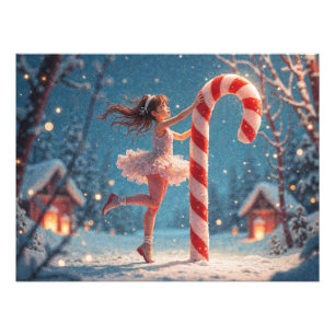 Foto Ballerina Anime Girl & Candy Cane Christmas