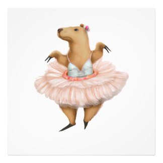 Foto Ballerina Capybara na saia rosa tutu