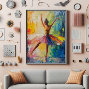 Foto Ballerina Colorful Abstrato Art