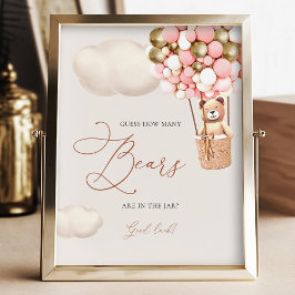 Foto Balões de Urso Dourado Rosa Adivinham Quantos Urso