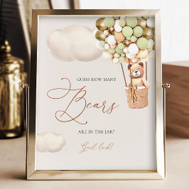 Foto Balões de Urso Dourado Verde Adivinham Quantos Urs