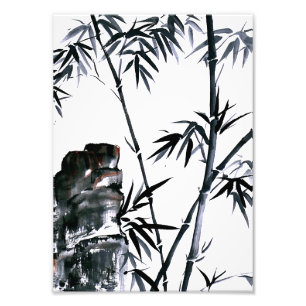 Foto Bambu com pedra