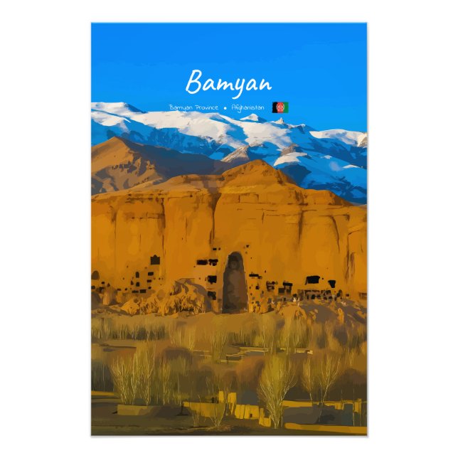 Foto Bamyan, Afeganistão - Vale do Penhasco de Buda (Frente)