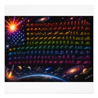 Foto Bandeira Americana da Evolução Cósmica | Big Bang