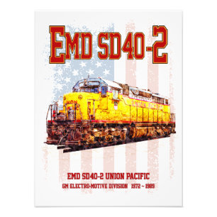 Foto Bandeira americana da locomotiva diesel EMD SD40-2