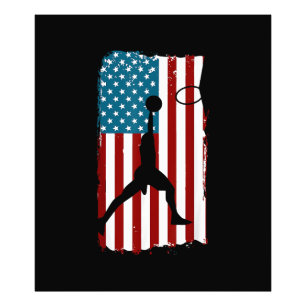 Foto Bandeira Americana dos EUA Basquete Atleta Patriót