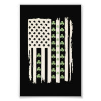 Bandeira Americana dos EUA Com Trevos para St Patr