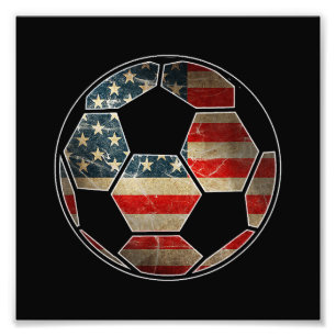 Foto Bandeira Americana na Bola do Futebol - Bandeira d