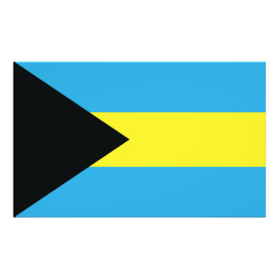 Foto Bandeira das Bahamas em preto, Dourado e aquamarin