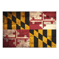 Bandeira do Estado de Maryland em grão de madeira