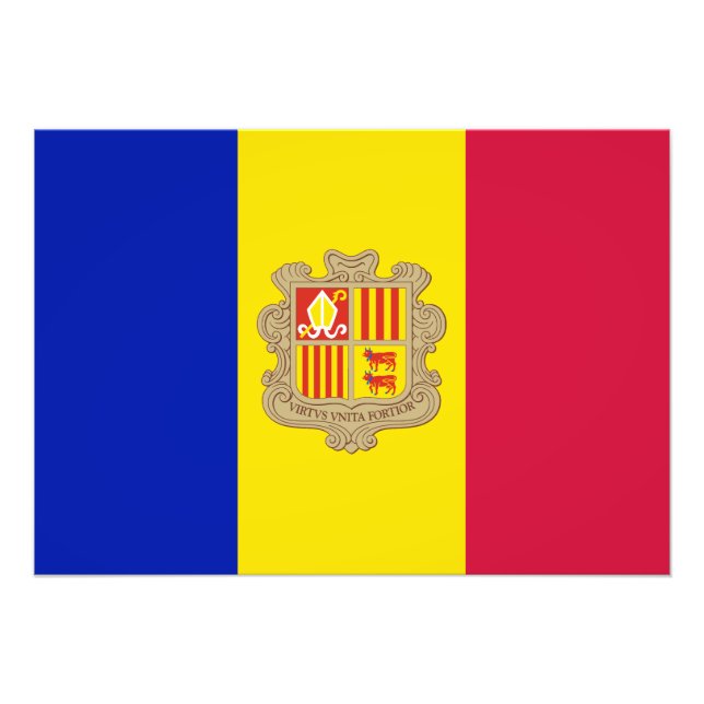Foto Bandeira Patriótica Andorra (Frente)