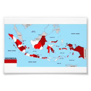 Foto bandeira política do mapa do país de Indonésia