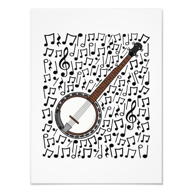 Foto Banjo Musical Notes Banjoist Folk Musical (Frente)