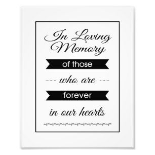 Foto Banner no Loving Memory Sign Photo Impressão