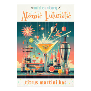 Foto Bar Citrus Martini futurística atômica do meio séc