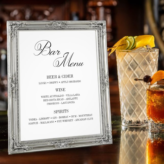 Foto Bar preto e branco clássico - Impressão 8 x 10 pol (Criador carregado)