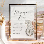 Foto Bar Tropical Boho Tigers Mimosa<br><div class="desc">Este design adorável e inspirado tropical adorável,  adorado com boho floral e tigres é perfeito para uma festa divertida!</div>