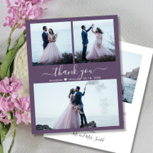 Foto Barata Colagem Mauve Casamento Obrigado Flyer