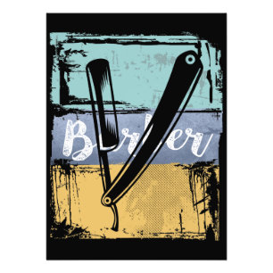 Foto Barber Hairdresser Tee - Vintage Retro Razor