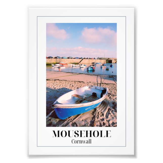 Foto Barco Azul, Porto de Mousehole, Cornualha (Frente)