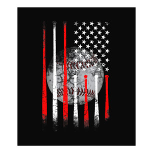 Foto Baseball EUA Flag American Flag Vintage