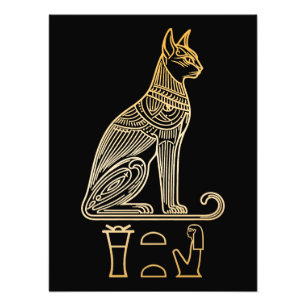 Foto Bastet, Deusa Gata Egípcia. Nome em hieróglifos