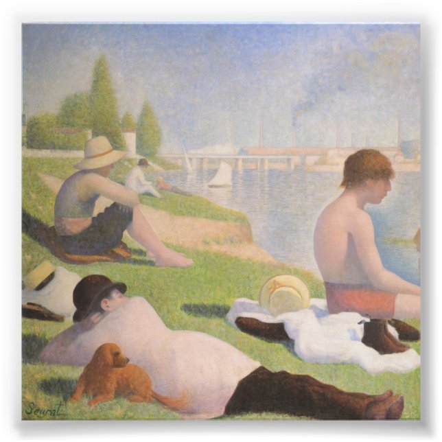 Foto Bathers em Asnieres por Georges Seurat (Frente)