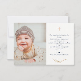 Foto batismo Obrigado Cartão Azul Marinho