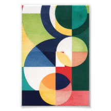 Bauhaus Watercolor - Poster Geométrico Verde