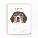 Foto Beagle Art Personalizado<br><div class="desc">Eu estou apaixonado por esta ilustração de aquarela linda e detalhada de um cachorro branco, vermelho e cinza! Personalize essas impressões de arte com seu nome ou monograma para complementar sua decoração e alterar fontes selecionando a opção "editar usando a ferramenta design" na personalização. Compre o resto da minha coleção...</div>