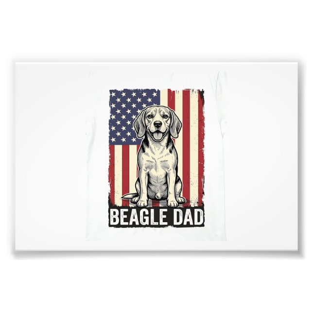 Foto Beagle Dad Patriotic Vintage Dog Shirt Design_1 (Frente)