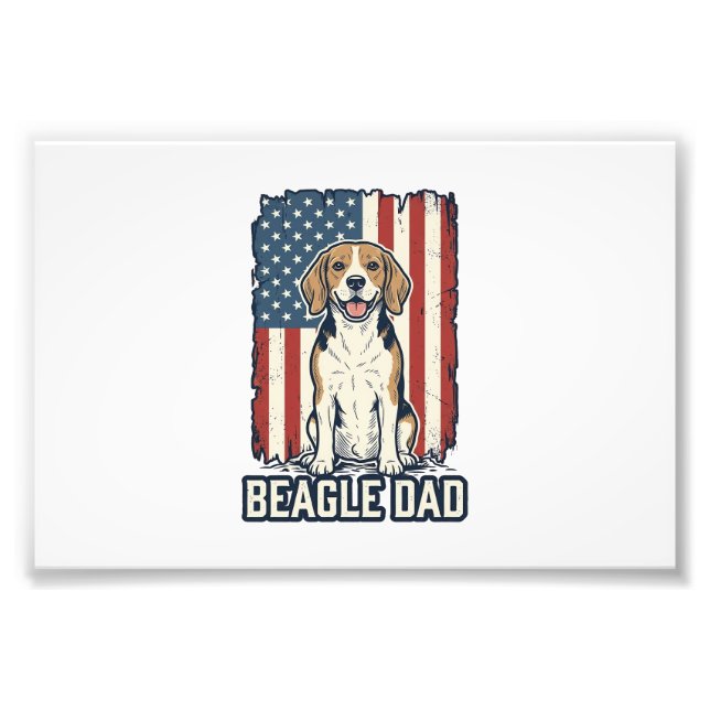Foto Beagle Dad Patriotic Vintage Engraving Dog Design_ (Frente)