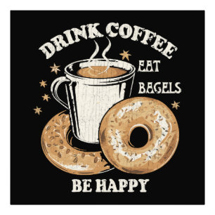 Foto Beber Café Comer Bagels Ser Feliz
