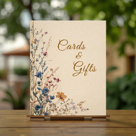 Foto Beige Border Rustic Boho Wildflower Sinal