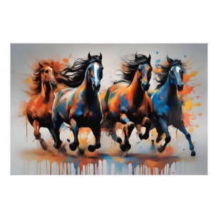 Foto Bela pintura de cavalos