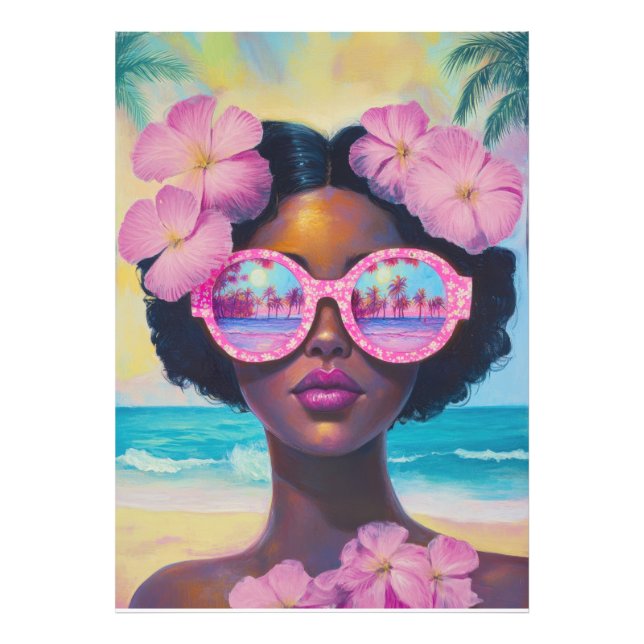 Foto Beleza tropical em tons de rosa (Frente)